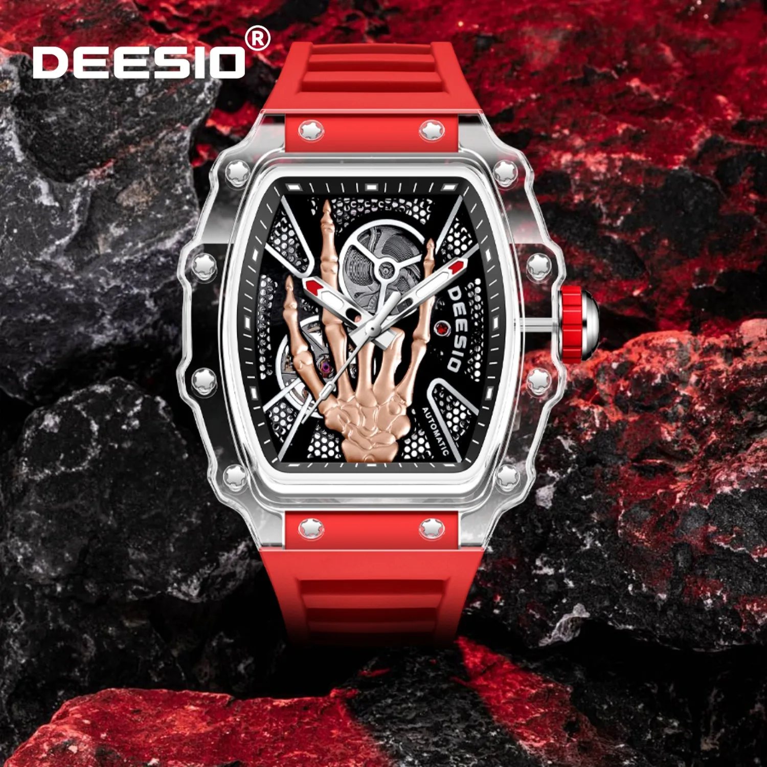 Deesio Skeleton Automatic Watch for Men Self-Winding Open Heart Luxury Business Mens Wristwatch Gift Waterproof Stainless Steel
Deesio Skeleton Automatic Watch for Men Self-Winding Open Heart Luxury Business Mens Wristwatch Gift Waterproof Stainless Steel