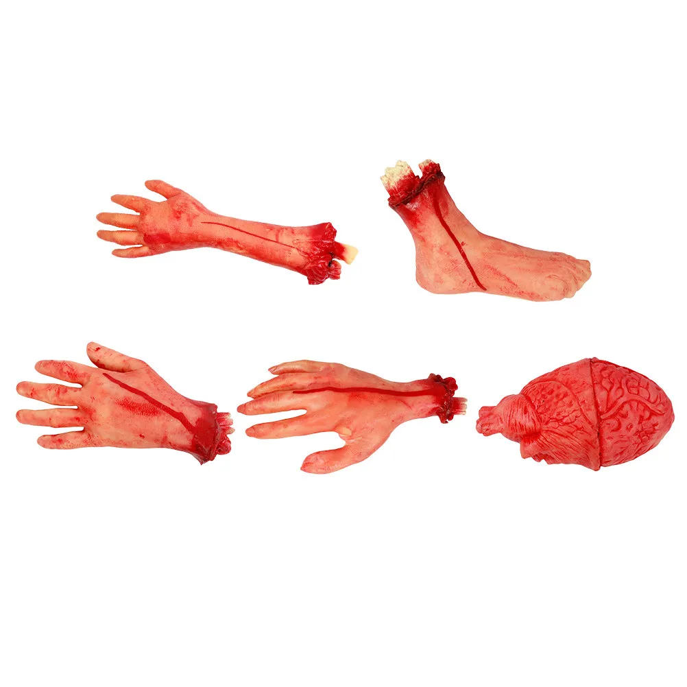 5Pcs Halloween Terror Hands Blood Effect Scary Decoration Props for Haunted House Layout Fake Human Parts Prank Scare Guests
5Pcs Halloween Terror Hands Blood Effect Scary Decoration Props for Haunted House Layout Fake Human Parts Prank Scare Guests