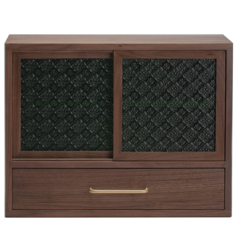 Desktop storage cabinet, black walnut retro begonia glass sliding door wooden medium and ancient style
Desktop storage cabinet, black walnut retro begonia glass sliding door wooden medium and ancient style