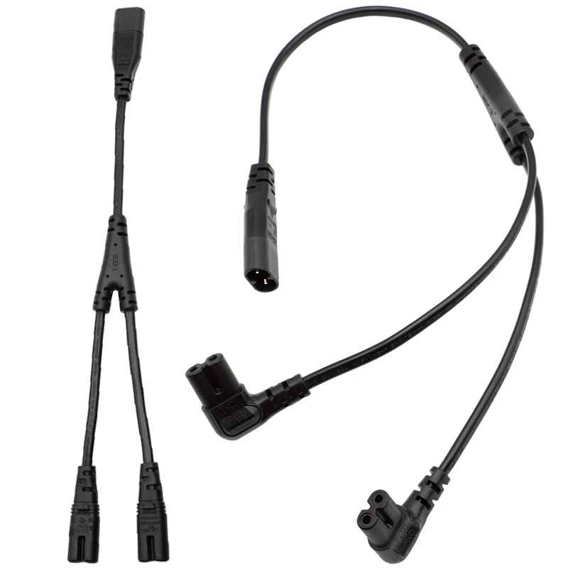 IEC 320 C8 Male to Dual C7 Right Angle Female Y Split Power Cable, IEC 2Pin Figure 8 Male to 2 Female Cord 30CM/45CM Black
IEC 320 C8 Male to Dual C7 Right Angle Female Y Split Power Cable, IEC 2Pin Figure 8 Male to 2 Female Cord 30CM/45CM Black