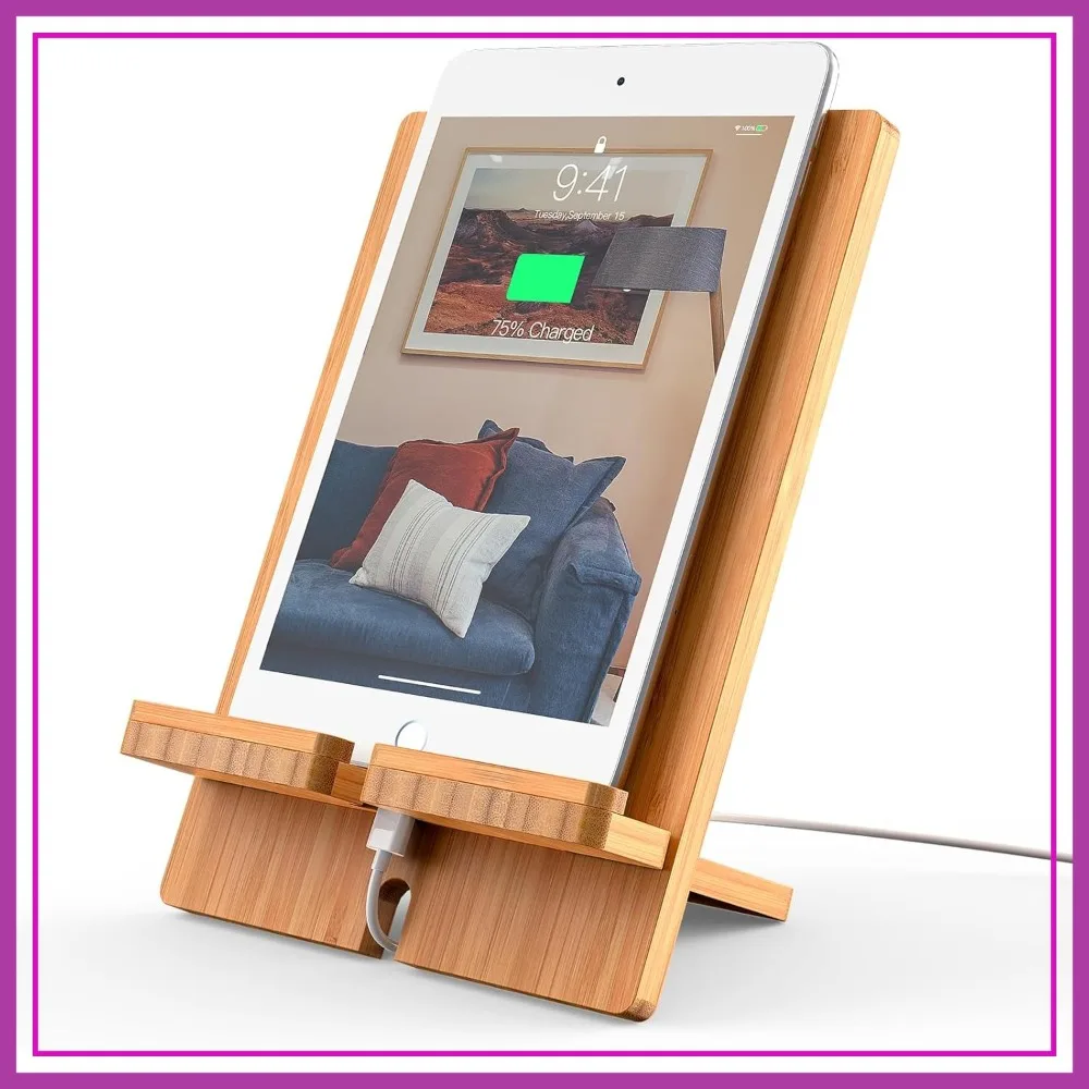 Bamboo Tablet Stand Adjustable, Desktop Cell Phone Holder for 4.7-13" Devices, Compatible with iPad, E-Reader, Smartphone
Bamboo Tablet Stand Adjustable, Desktop Cell Phone Holder for 4.7-13" Devices, Compatible with iPad, E-Reader, Smartphone