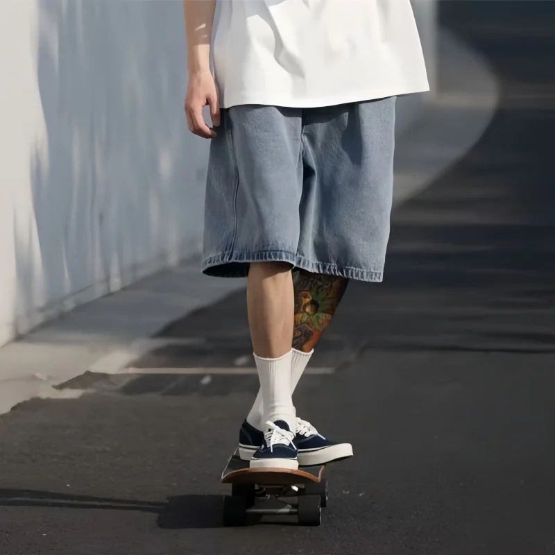 Summer Men's Thin Denim Shorts High Street Fashion Oversized Loose Straight Leg Cropped Pants Sports Casual Beach Shorts
Summer Men's Thin Denim Shorts High Street Fashion Oversized Loose Straight Leg Cropped Pants Sports Casual Beach Shorts