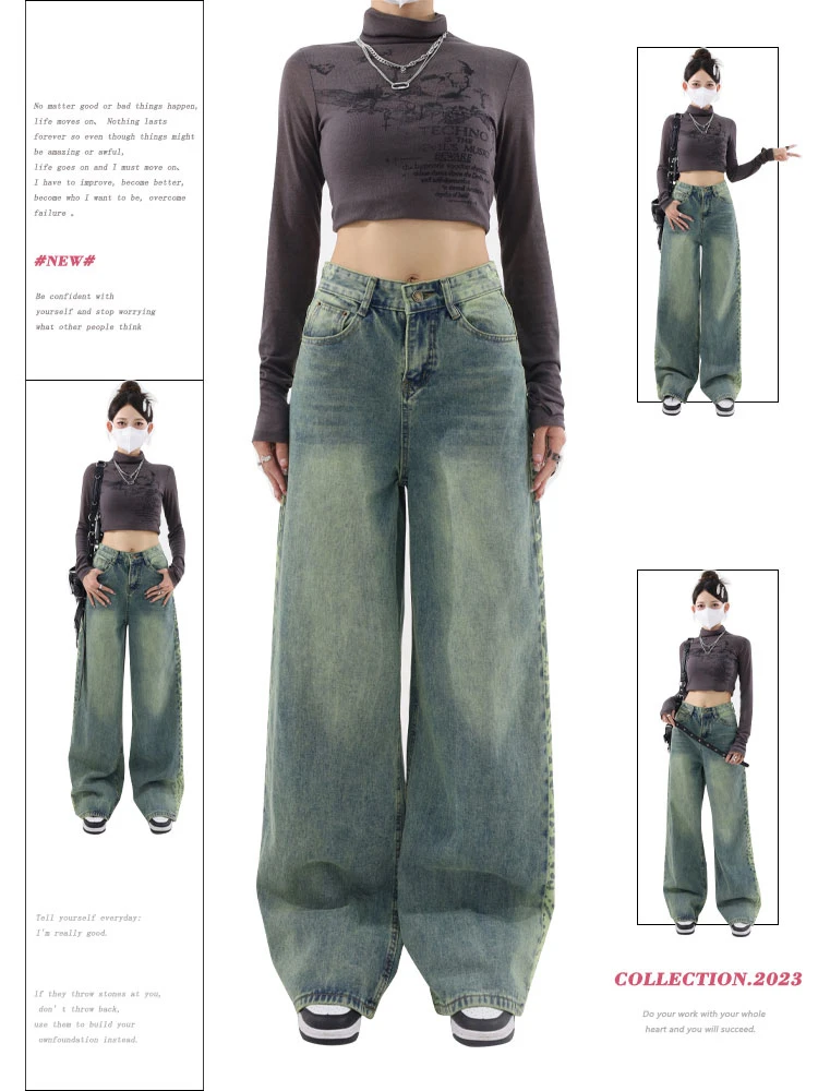 Women's Blue Jeans Baggy Harajuku Y2k Oversize High Waist Denim Trousers 90s Aesthetic Jeans Pants Vintage 2000s Trashy Clothes
Women's Blue Jeans Baggy Harajuku Y2k Oversize High Waist Denim Trousers 90s Aesthetic Jeans Pants Vintage 2000s Trashy Clothes