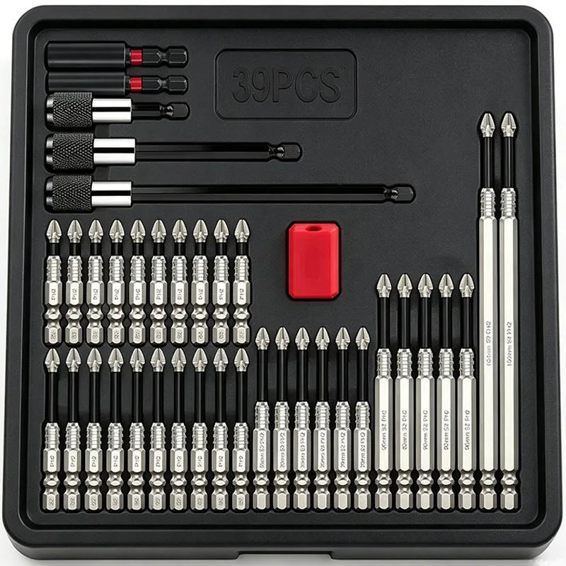 39PCS Magnetic Screwdriver Bit S2 Steel 1/4" Hex Shank Phillips PH2 Drill with Extension Bar Impact Driver Set for Power Tools
39PCS Magnetic Screwdriver Bit S2 Steel 1/4" Hex Shank Phillips PH2 Drill with Extension Bar Impact Driver Set for Power Tools