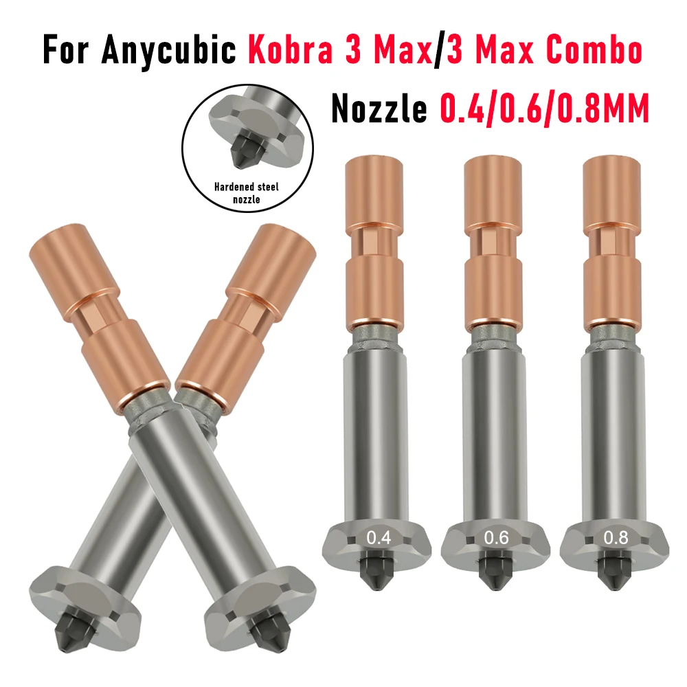 Newly Upgraded Nozzle For Anycubic Kobra 3 Max throat Kobra 3 Max Combo Nozzle 0.4mm 0.6mm 0.8mm Fast Heating
Newly Upgraded Nozzle For Anycubic Kobra 3 Max throat Kobra 3 Max Combo Nozzle 0.4mm 0.6mm 0.8mm Fast Heating