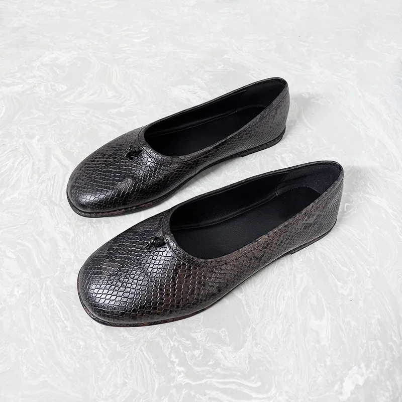 Dave&di Minimalist Women's Shoes Women's Shoes Leather Flat Bottomed Round Toe Retro Texture Loafers Comfortable Ballet Shoes
Dave&di Minimalist Women's Shoes Women's Shoes Leather Flat Bottomed Round Toe Retro Texture Loafers Comfortable Ballet Shoes