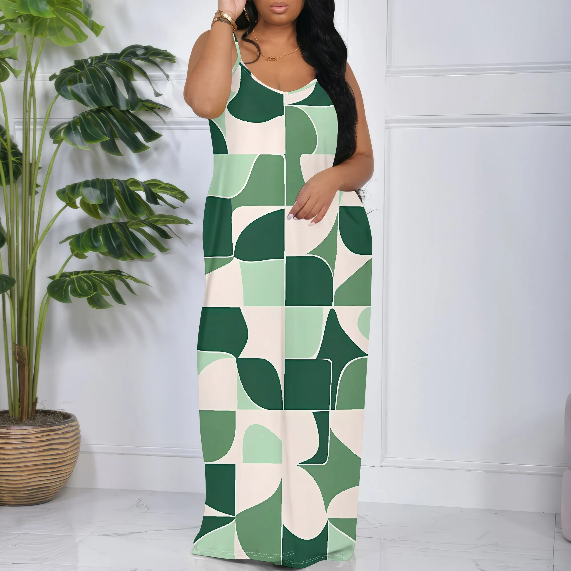 Womens Sexy Casual Dresses for Curvy Women 3D Printed halterneck dress Short Sleeve Loose Maxi Dress
Womens Sexy Casual Dresses for Curvy Women 3D Printed halterneck dress Short Sleeve Loose Maxi Dress