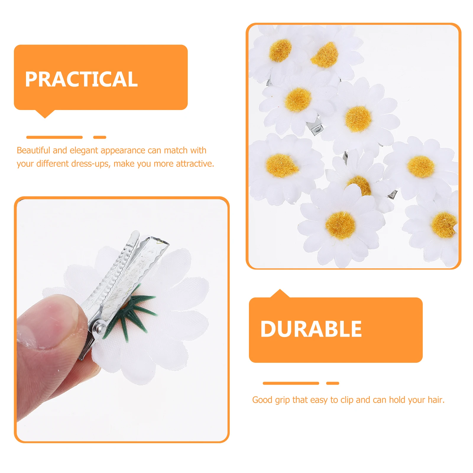 12pcs Daisy Hairpin Accessories Cute White Clips for Girls Women Barrettes Hair Pins Wedding Daily Use Durable Easy to Clip
12pcs Daisy Hairpin Accessories Cute White Clips for Girls Women Barrettes Hair Pins Wedding Daily Use Durable Easy to Clip