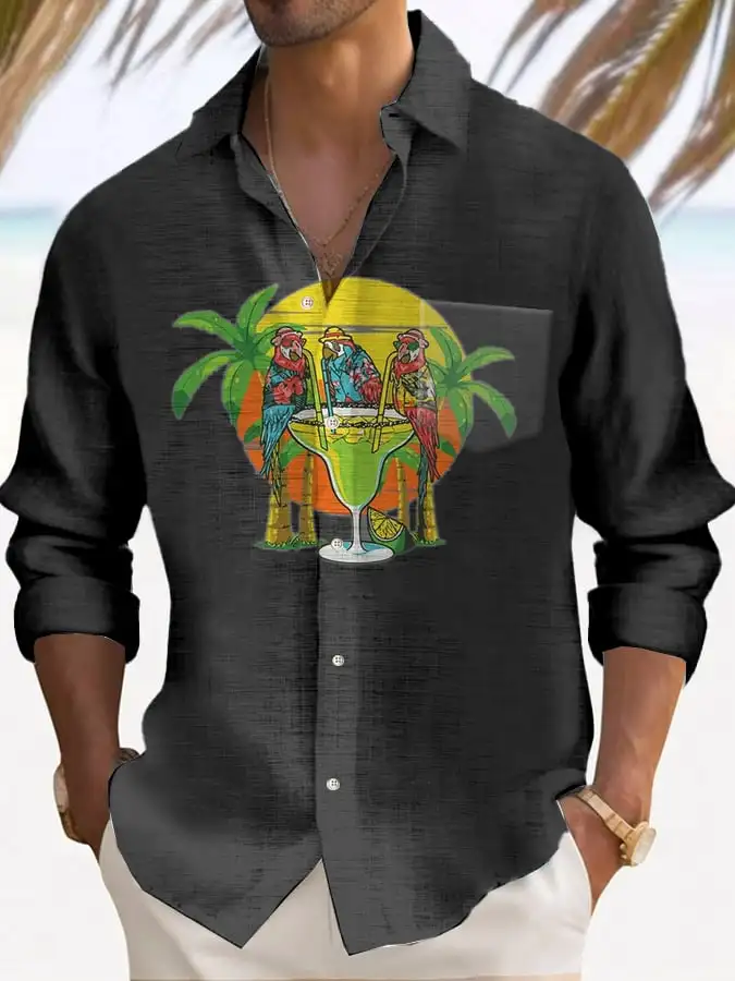 2024 New Men's 3D Parrot Fashion Print Single Breasted Long Sleeve Shirt Casual Shirt Men's Loose Lapel Long Sleeve
2024 New Men's 3D Parrot Fashion Print Single Breasted Long Sleeve Shirt Casual Shirt Men's Loose Lapel Long Sleeve
