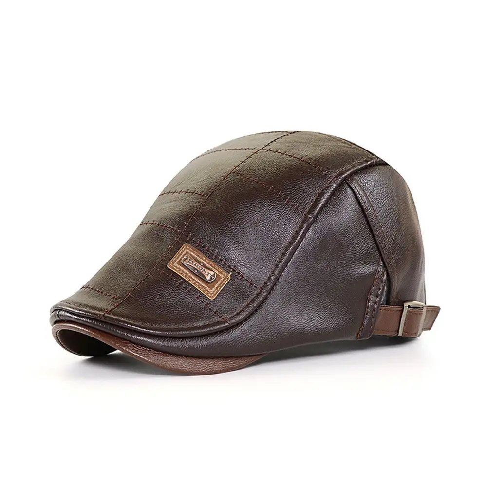 Casual Retro Newsboy Cabbie Solid Color British Style Leather Flat Cap Men Beret Hat Korean Style Hat Forward Peaked Cap
Casual Retro Newsboy Cabbie Solid Color British Style Leather Flat Cap Men Beret Hat Korean Style Hat Forward Peaked Cap