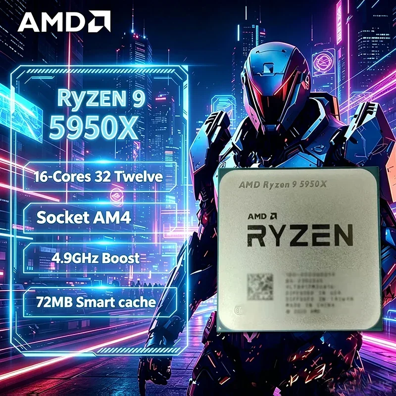 AMD Ryzen 9 5950X New Ryzen 9 5000 Series Vermeer (Zen 3) 16-Core 3.4 GHz Socket AM4 105W Socket AM4 Without Cooler Loose Pie
AMD Ryzen 9 5950X New Ryzen 9 5000 Series Vermeer (Zen 3) 16-Core 3.4 GHz Socket AM4 105W Socket AM4 Without Cooler Loose Pie