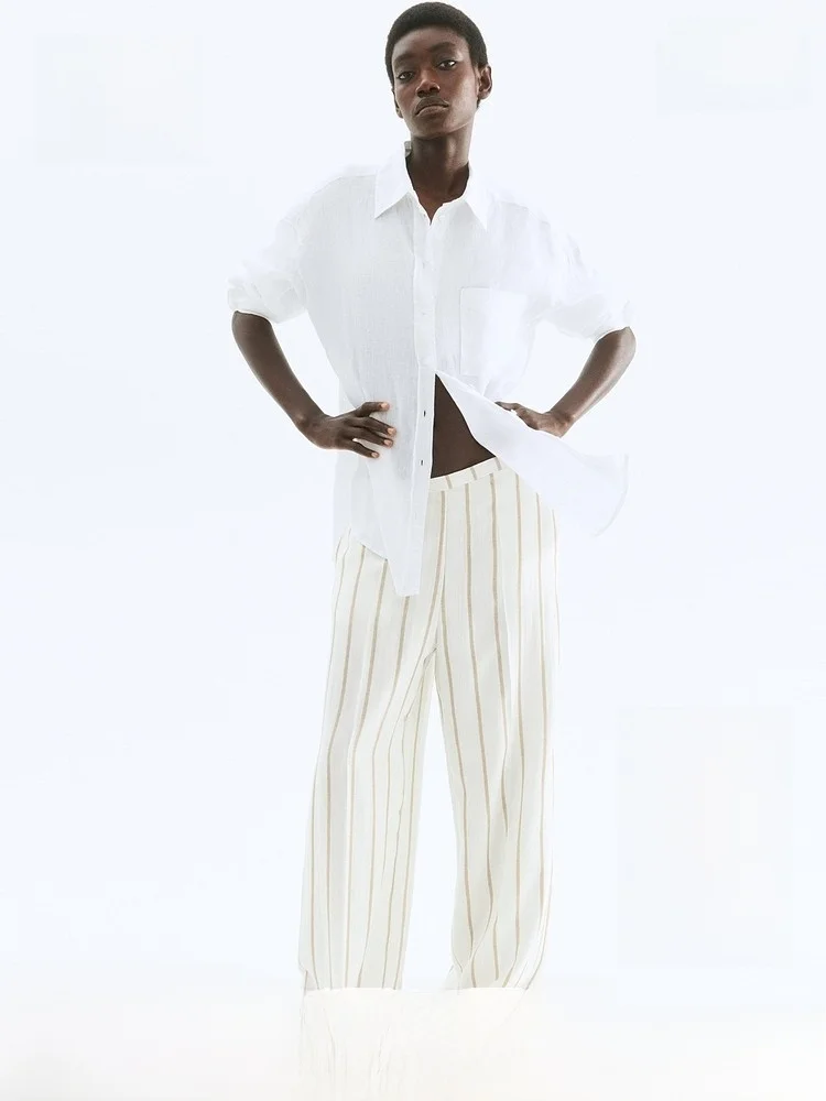 Faionable Casual Wide Leg Pants Spring Women's Wear HM Cheered Cloth High Waist Long Trousers Polyester Viscose Blend
Faionable Casual Wide Leg Pants Spring Women's Wear HM Cheered Cloth High Waist Long Trousers Polyester Viscose Blend