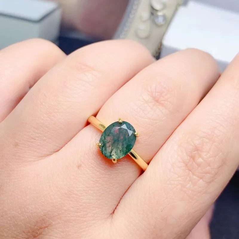 925 Silver Unique Olive Branch Natural Gem 8*10mm Moss Agate Adjustable Ring Sets For Women Wedding Gifts Wholesale Jewelry
925 Silver Unique Olive Branch Natural Gem 8*10mm Moss Agate Adjustable Ring Sets For Women Wedding Gifts Wholesale Jewelry