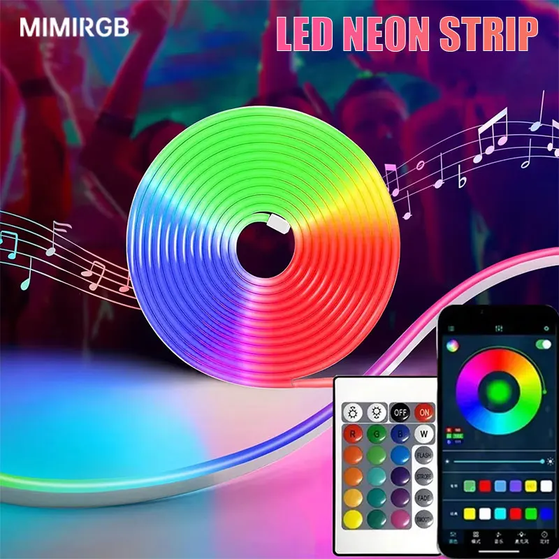 Smart Neon Rope Lights USB RGB LED Strip Lights APP Remote Control Color Changing DIY Flexible Music Sync for Gaming Room Decor 
Smart Neon Rope Lights USB RGB LED Strip Lights APP Remote Control Color Changing DIY Flexible Music Sync for Gaming Room Decor