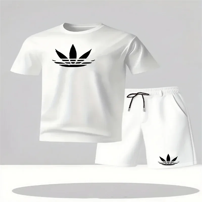 Fashionable summer men's short sleeved T-shirt and shorts set, casual sports round neck short sleeved T-shirt two-piece set
Fashionable summer men's short sleeved T-shirt and shorts set, casual sports round neck short sleeved T-shirt two-piece set