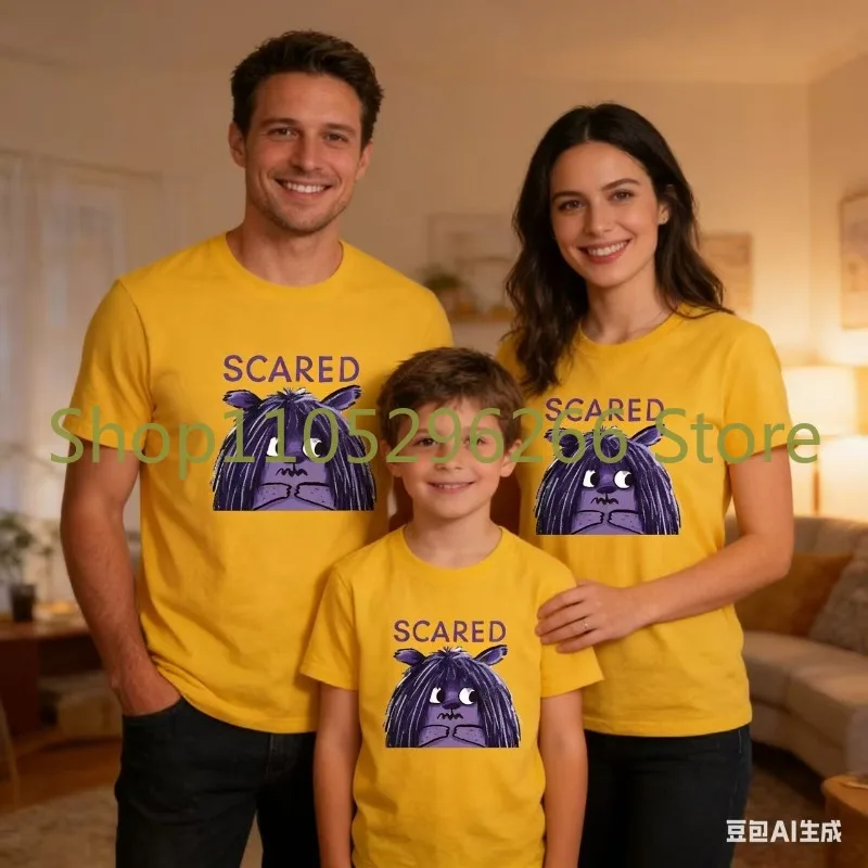 Детская футболка с принтом «Страшные эмоции», модный принт в конфетных цветах, комплект для родителей и детей, футболка с круглым вырезом из чистого хлопка, уличная одежда
Детская футболка с принтом «Страшные эмоции», модный принт в конфетных цветах, комплект для родителей и детей, футболка с круглым вырезом из чистого хлопка, уличная одежда