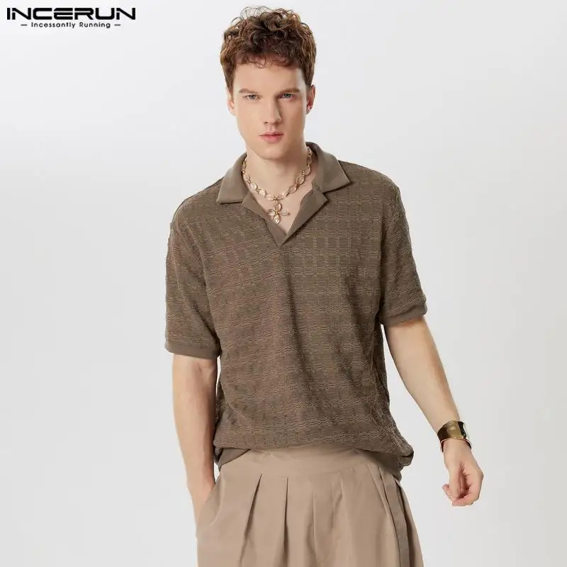 2024 Men Shirt Solid Color Lapel Short Sleeve Texture Summer Casual Men Clothing Streetwear Transparent Fashion Shirts INCERUN
2024 Men Shirt Solid Color Lapel Short Sleeve Texture Summer Casual Men Clothing Streetwear Transparent Fashion Shirts INCERUN