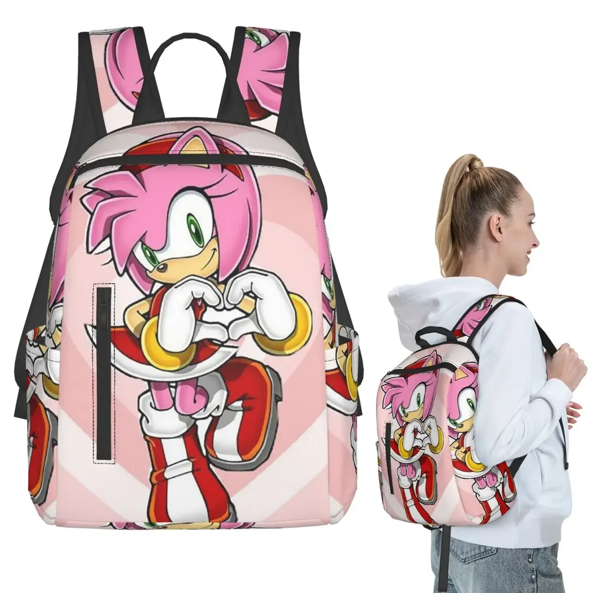 Amy Rose Sonic The Hedgehog Backpack Student Boys Girls BookBag Kids School Bag Computer Shoulder Bags for Men Women
Amy Rose Sonic The Hedgehog Backpack Student Boys Girls BookBag Kids School Bag Computer Shoulder Bags for Men Women