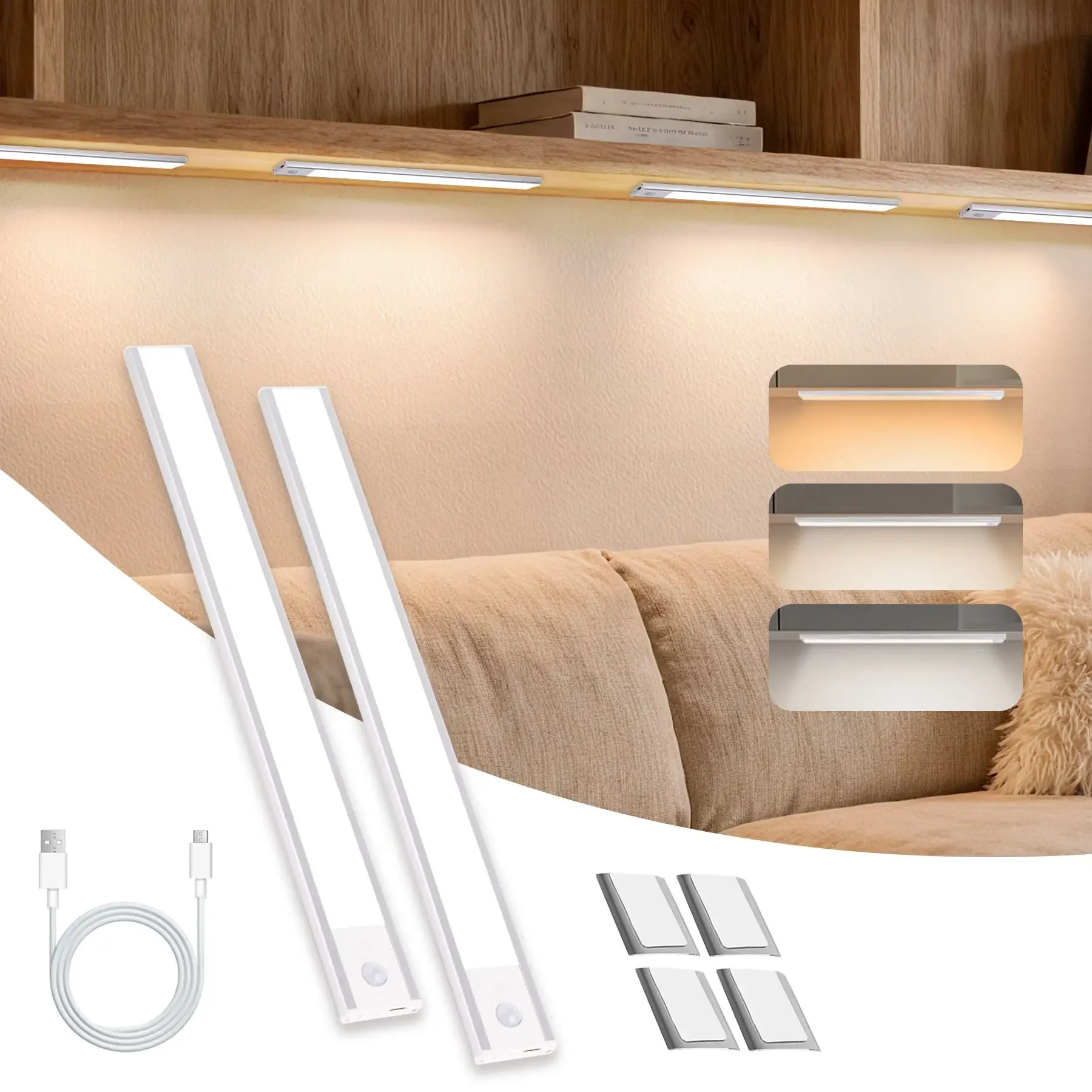 Aluminum Motion Sensor LED Cabinet Light USB Rechargeable led Tube Lamp 3 colors Dimming Human body sensing for Kitchen Bedroom
Aluminum Motion Sensor LED Cabinet Light USB Rechargeable led Tube Lamp 3 colors Dimming Human body sensing for Kitchen Bedroom