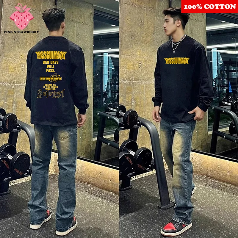 American Black Letter Print T-shirt Men Autumn 2025 New 100% Cotton O-Neck Long sleeves Tee Loose Casual Y2k Top mens clothing
American Black Letter Print T-shirt Men Autumn 2025 New 100% Cotton O-Neck Long sleeves Tee Loose Casual Y2k Top mens clothing