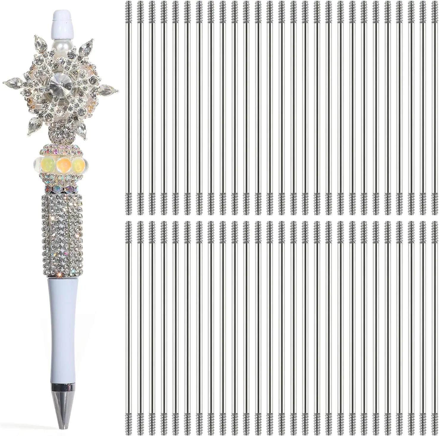 140Pcs Pen Extenders for Beadable Pens Bulk, Stainless Steel Bead Rod Replacement Bead Pen Rod with Blank Metal Bars for DIY Pens Repair Craft Making Supplies 3.81 inches
140Pcs Pen Extenders for Beadable Pens Bulk, Stainless Steel Bead Rod Replacement Bead Pen Rod with Blank Metal Bars for DIY Pens Repair Craft Making Supplies 3.81 inches