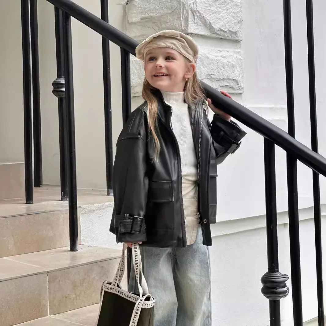 2024 Autumn Pu Jacket Faux Leather Girls Coats Loose Style Kids Children Tops Baby Girls Clothes
2024 Autumn Pu Jacket Faux Leather Girls Coats Loose Style Kids Children Tops Baby Girls Clothes