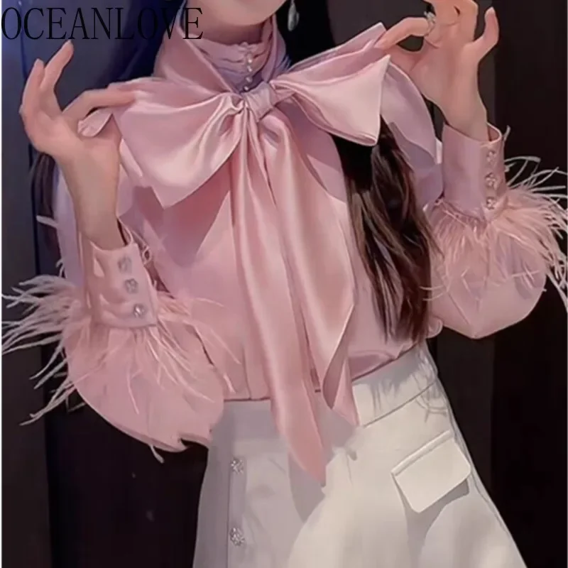 OCEANLOVE Satin Shirts&blouses Women Tops Solid Spring Autumn Korean Fashion Blusas Mujer Vintage Big Bow Sweet Camisas
OCEANLOVE Satin Shirts&blouses Women Tops Solid Spring Autumn Korean Fashion Blusas Mujer Vintage Big Bow Sweet Camisas