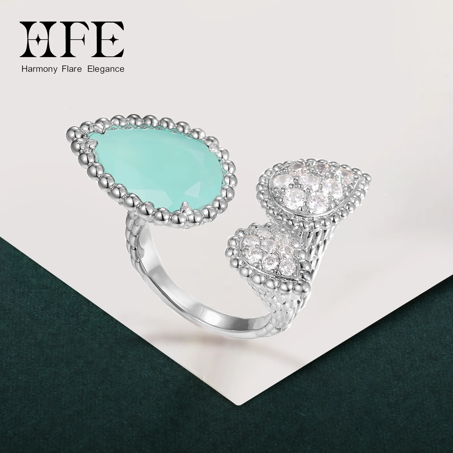 HFE бусина с каплями воды женское открытое кольцо высокого качества циркон синий халцедон регулируемые модные аксессуары для вечеринок ювелирные изделия
HFE бусина с каплями воды женское открытое кольцо высокого качества циркон синий халцедон регулируемые модные аксессуары для вечеринок ювелирные изделия