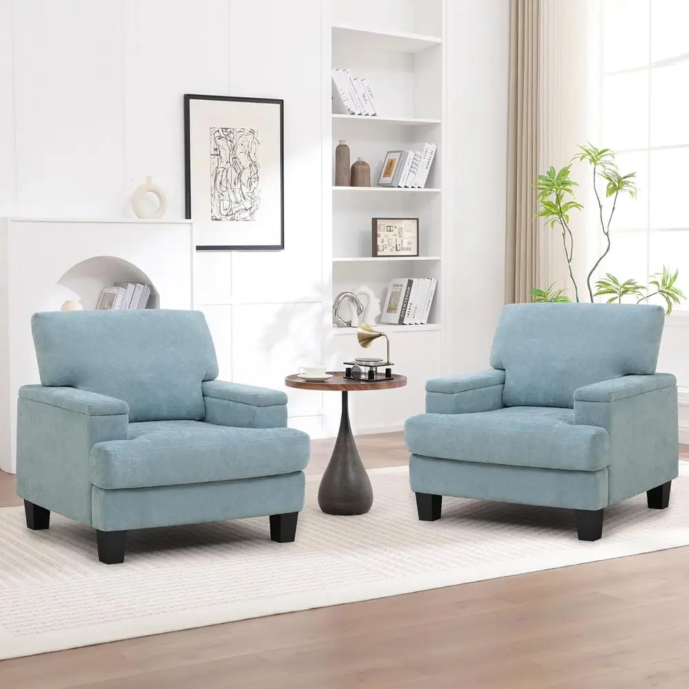 Large Comfortable Accent Chair Set of 2 with Storage, Upholstered Reading Chairs for Living Room, Green Fabric Sofa Chairs
Large Comfortable Accent Chair Set of 2 with Storage, Upholstered Reading Chairs for Living Room, Green Fabric Sofa Chairs