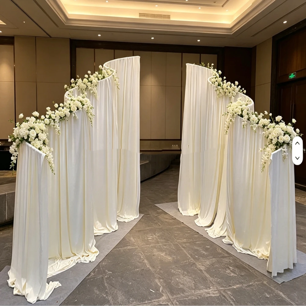 Wholesale Party Stage Fan-shaped Fabric Background Wedding Backdrop Stand Cloth Curtain Decoration
Wholesale Party Stage Fan-shaped Fabric Background Wedding Backdrop Stand Cloth Curtain Decoration