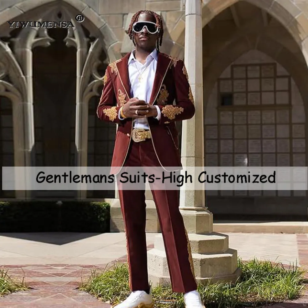 Luxury Crystals Beaded Wedding Suits For Men Single Breasted Prom Blazer Customized 2 Pieces Groom Tuxedos traje de hombre 2025
Luxury Crystals Beaded Wedding Suits For Men Single Breasted Prom Blazer Customized 2 Pieces Groom Tuxedos traje de hombre 2025