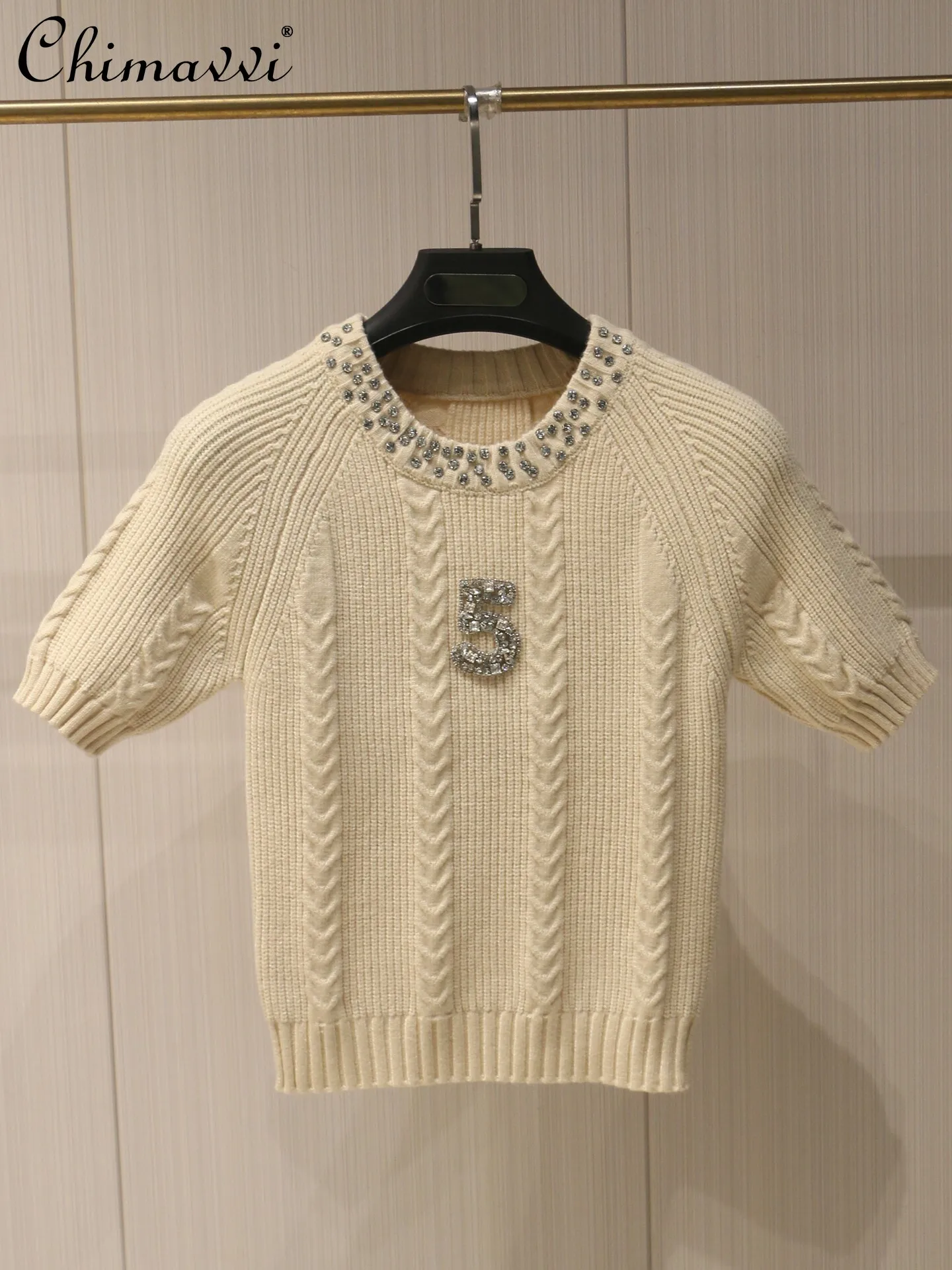 2026 Spring and Summer New Women's Fashion Numbers Slim Elegant Round Neck Pullover Sweater Heavy Rhinestone Knit Tops
2026 Spring and Summer New Women's Fashion Numbers Slim Elegant Round Neck Pullover Sweater Heavy Rhinestone Knit Tops
