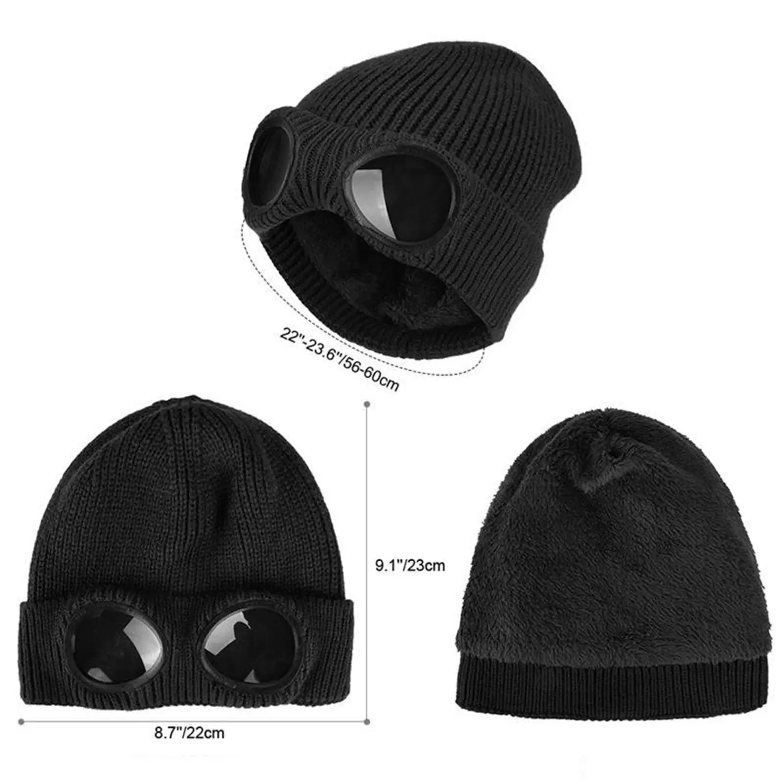 Casual Knit Hats ,with Glasses ,Multi-Function ,Windproof Headgear Plush Caps for Men Women Skiing ,Adult Skating Cycling
Casual Knit Hats ,with Glasses ,Multi-Function ,Windproof Headgear Plush Caps for Men Women Skiing ,Adult Skating Cycling