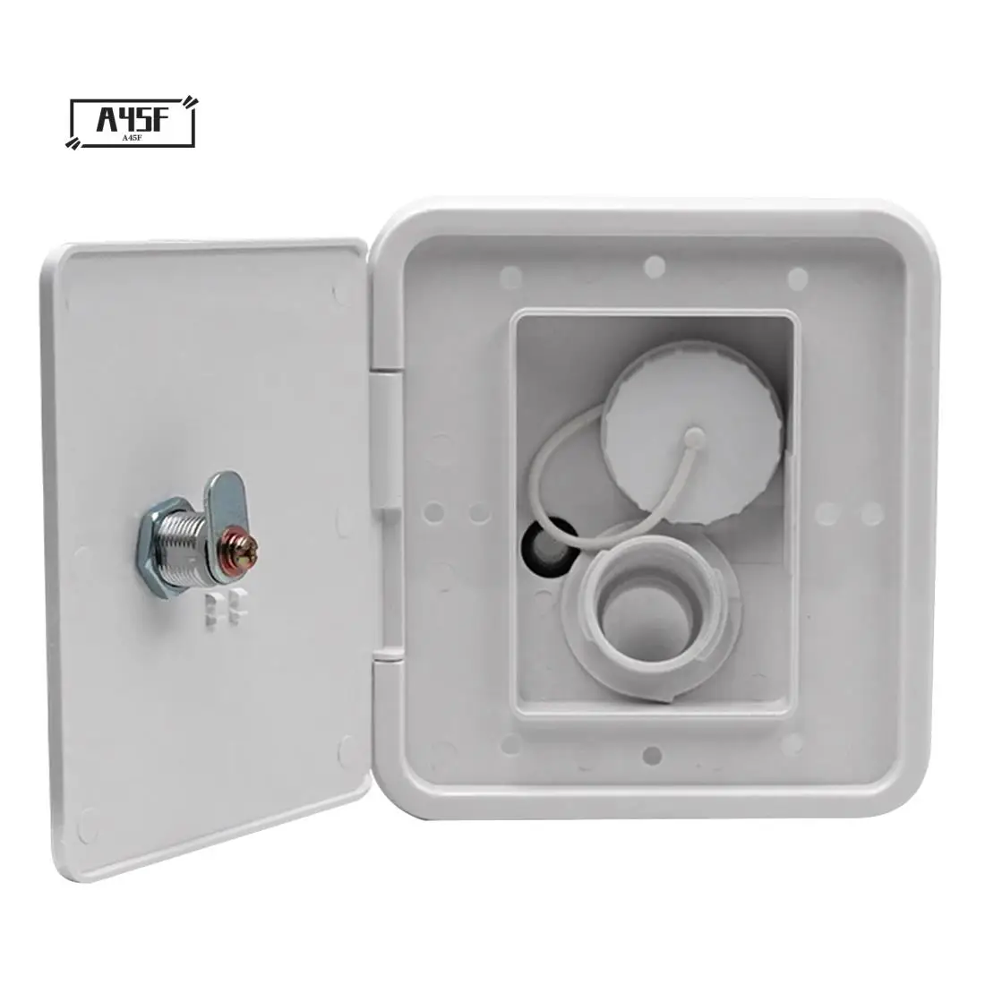 A45F-RV Gravity Water Filler Square Hatch Water Box With Key Screw RV Trailer Caravan Accessories
A45F-RV Gravity Water Filler Square Hatch Water Box With Key Screw RV Trailer Caravan Accessories