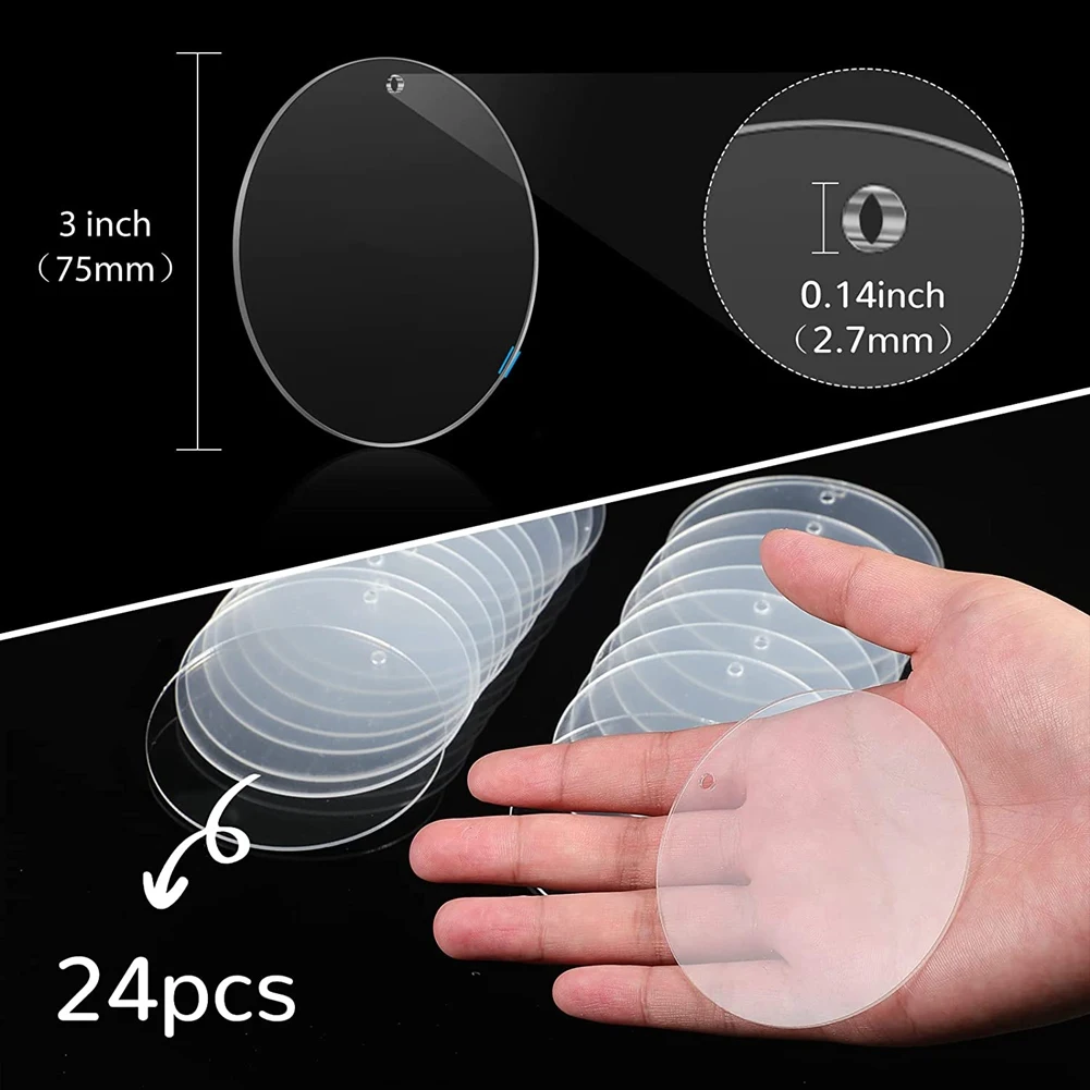 24 Pieces 3 Inch Acrylic Keychain Blanks Circles Clear Disc Ornaments Blanks with Hole Circle Discs for DIY Keychain HOT
24 Pieces 3 Inch Acrylic Keychain Blanks Circles Clear Disc Ornaments Blanks with Hole Circle Discs for DIY Keychain HOT