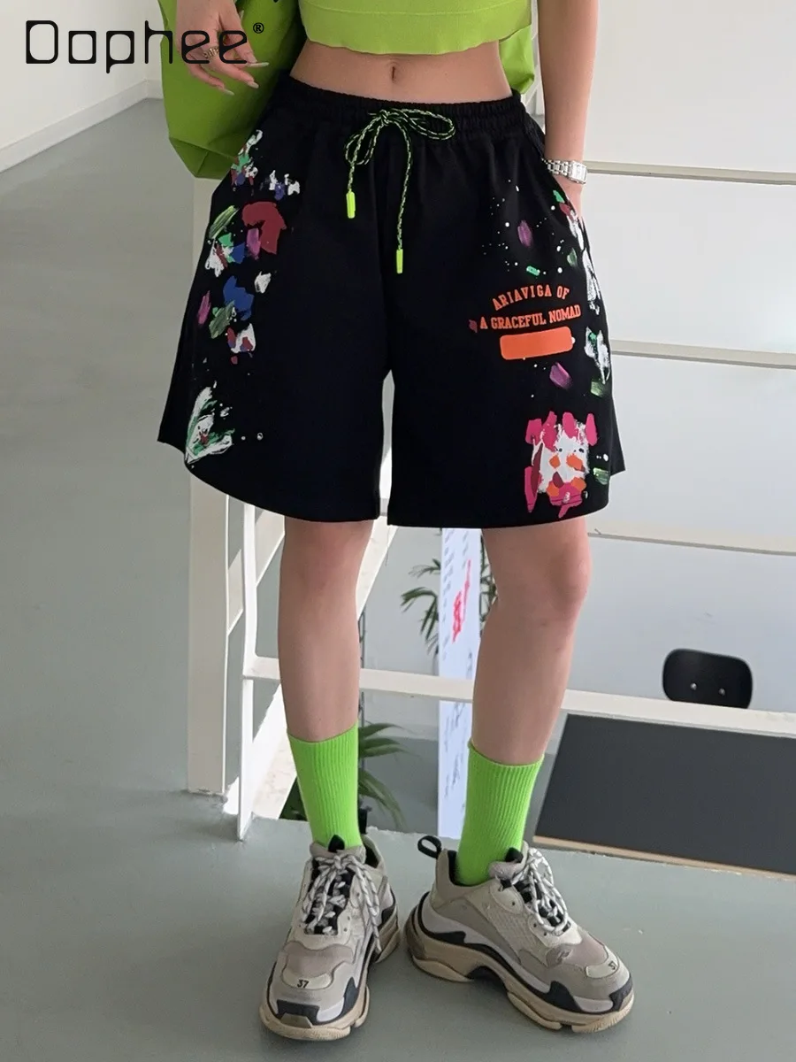 2025 Summer New Sports Shorts Korean Style Trends Print Knee Length Shorts Loose Fashion Streetwear Women Cargo Pants
2025 Summer New Sports Shorts Korean Style Trends Print Knee Length Shorts Loose Fashion Streetwear Women Cargo Pants