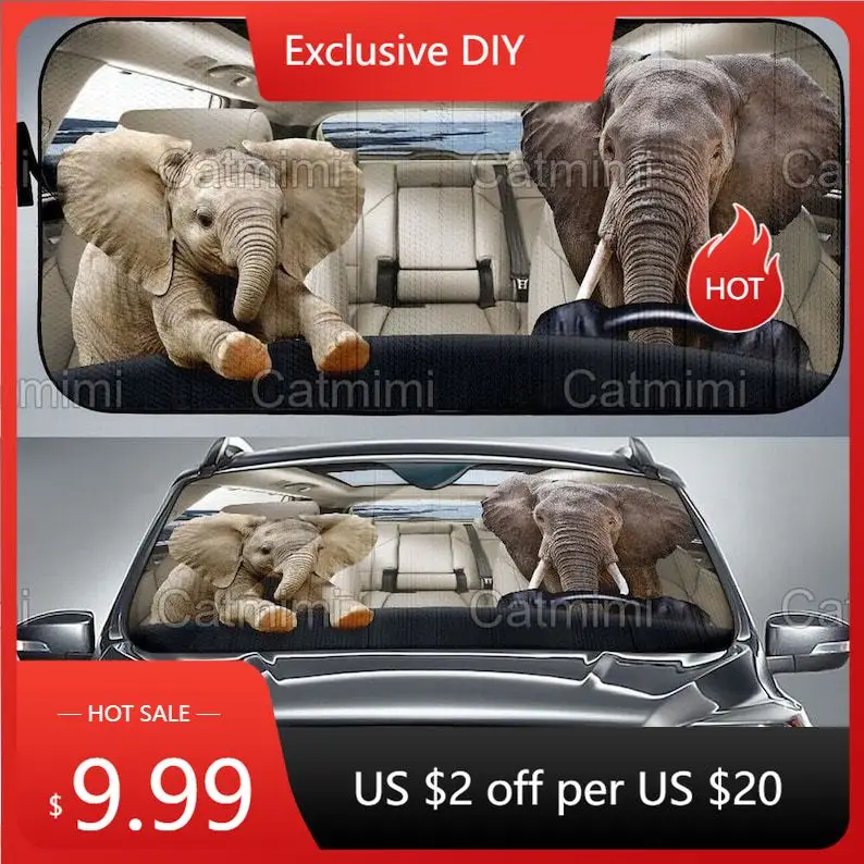 Elephant Driver Car Sun Shade, Elephant Sun Shade, Gift For Elephant Lovers, Mother Gift, Car Decoration, Elephant Gift TJJ11200
Elephant Driver Car Sun Shade, Elephant Sun Shade, Gift For Elephant Lovers, Mother Gift, Car Decoration, Elephant Gift TJJ11200