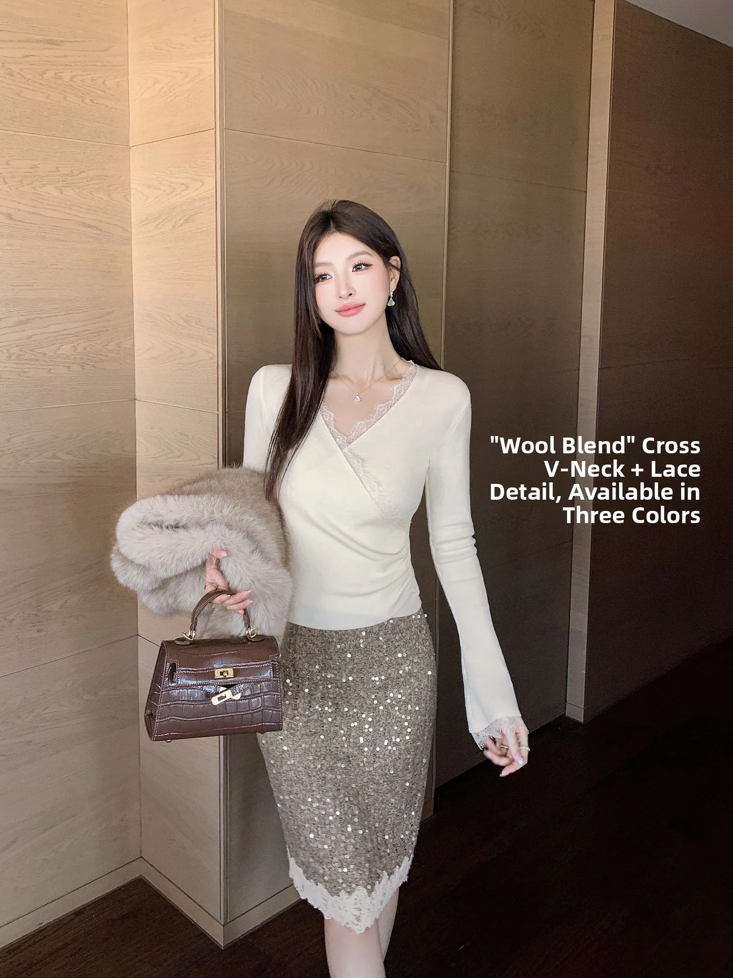 Облегающий вязаный свитер с кружевной отделкой V-Ne, женский модный топ с внутренней отделкой, полиэфирное волокно, мягкий, удобный, зимний, теплый
Облегающий вязаный свитер с кружевной отделкой V-Ne, женский модный топ с внутренней отделкой, полиэфирное волокно, мягкий, удобный, зимний, теплый