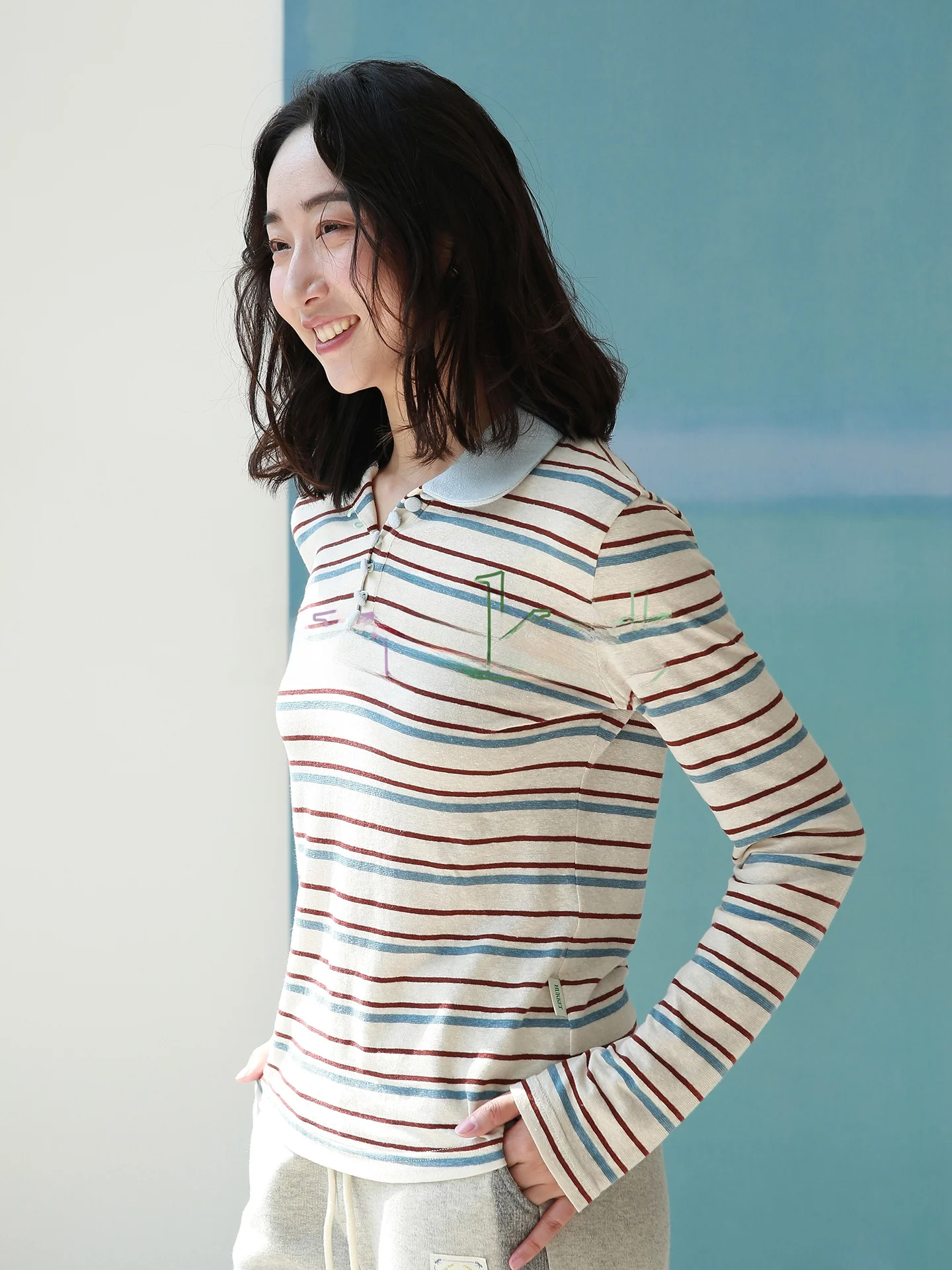 Hukket Striped Knitted Fit Style Long Sleeve T-Shirt Collared Casual Loose Fit Spring Season Unisex Long Sleeve Striped T-Shirt
Hukket Striped Knitted Fit Style Long Sleeve T-Shirt Collared Casual Loose Fit Spring Season Unisex Long Sleeve Striped T-Shirt