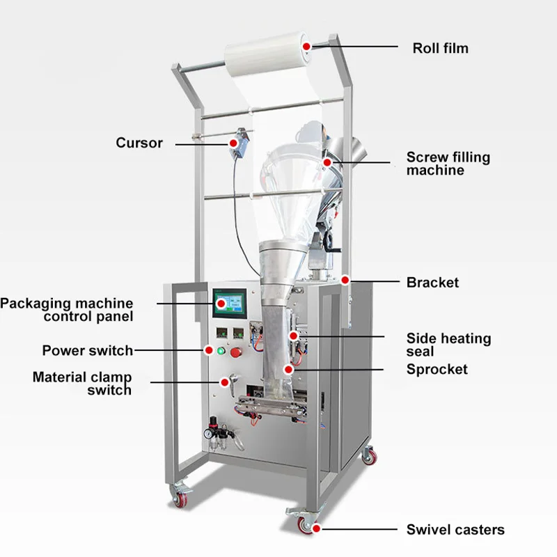 Auger Dosing Fully Automatic Sachet Sealer | Three/Back Seal for Chilli, Matcha, Spices Powder/Granule Vertical Packer
Auger Dosing Fully Automatic Sachet Sealer | Three/Back Seal for Chilli, Matcha, Spices Powder/Granule Vertical Packer