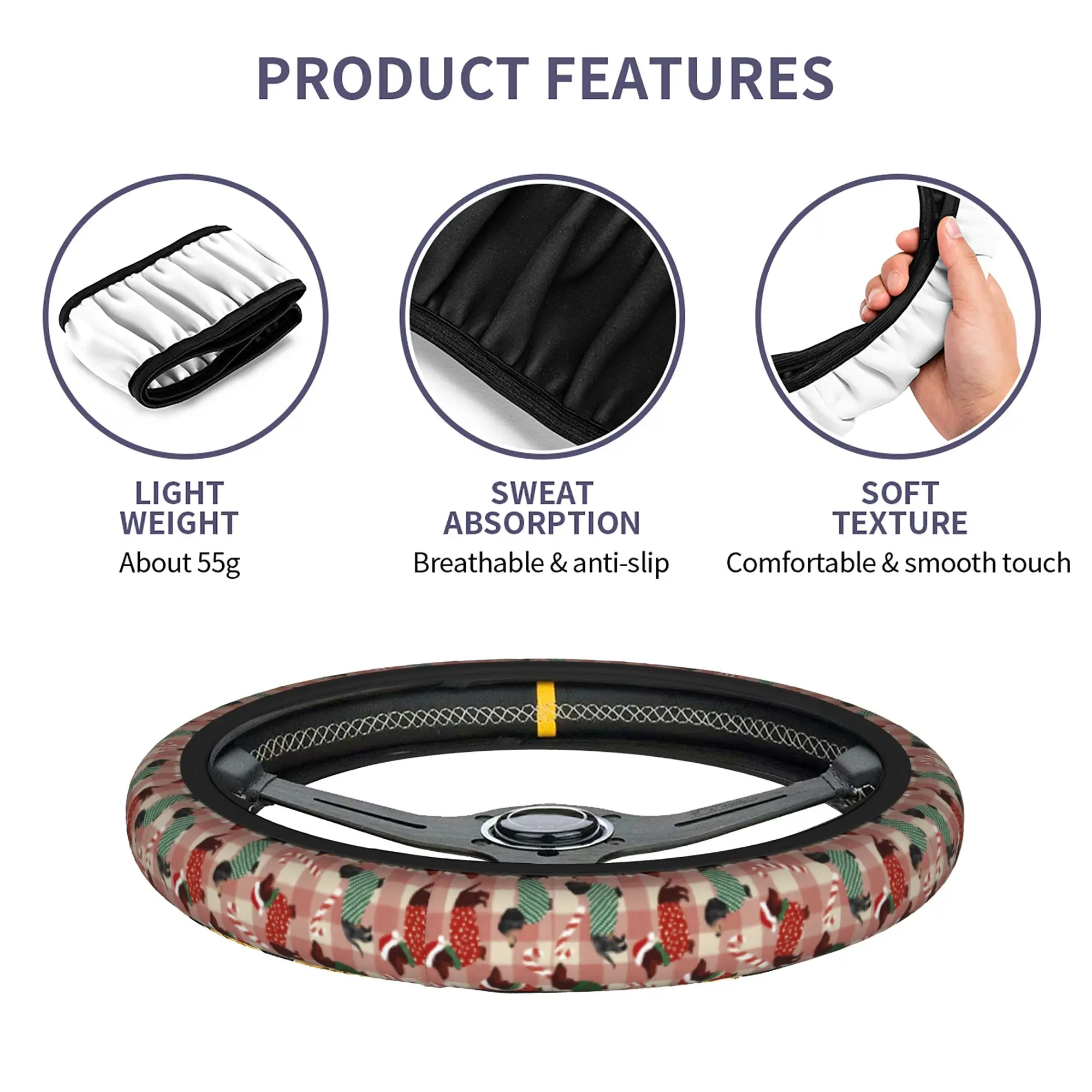 Car Steering Wheel Covers Christmas Dachshund Dogs Animal Braid On The Steering Wheel Cover Auto Steering-Wheel Accessories
Car Steering Wheel Covers Christmas Dachshund Dogs Animal Braid On The Steering Wheel Cover Auto Steering-Wheel Accessories
