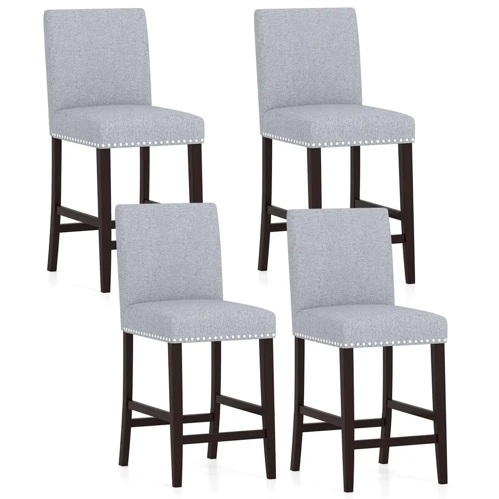 Modern Bar Stools Set of 4, 26 Upholstered Counter Height Bar Stools w Tilt Backrest, Rubber Wood Frame, Comfy Footrest, Armles
Modern Bar Stools Set of 4, 26 Upholstered Counter Height Bar Stools w Tilt Backrest, Rubber Wood Frame, Comfy Footrest, Armles