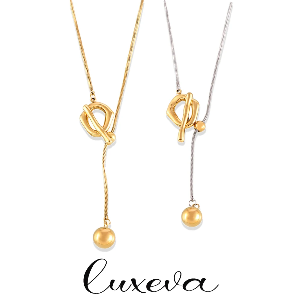 Women's OT Buckle Sweater Chains Necklace Woman Stainless Steel Round Beads Adjustable Length Waterproof Jewelry Necklaces
Women's OT Buckle Sweater Chains Necklace Woman Stainless Steel Round Beads Adjustable Length Waterproof Jewelry Necklaces
