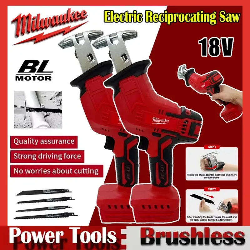 Аккумуляторная электрическая сабельная пила Milwaukee для резки дерева, металла, труб, 18 В, аккумулятор, совместимый инструмент
Аккумуляторная электрическая сабельная пила Milwaukee для резки дерева, металла, труб, 18 В, аккумулятор, совместимый инструмент