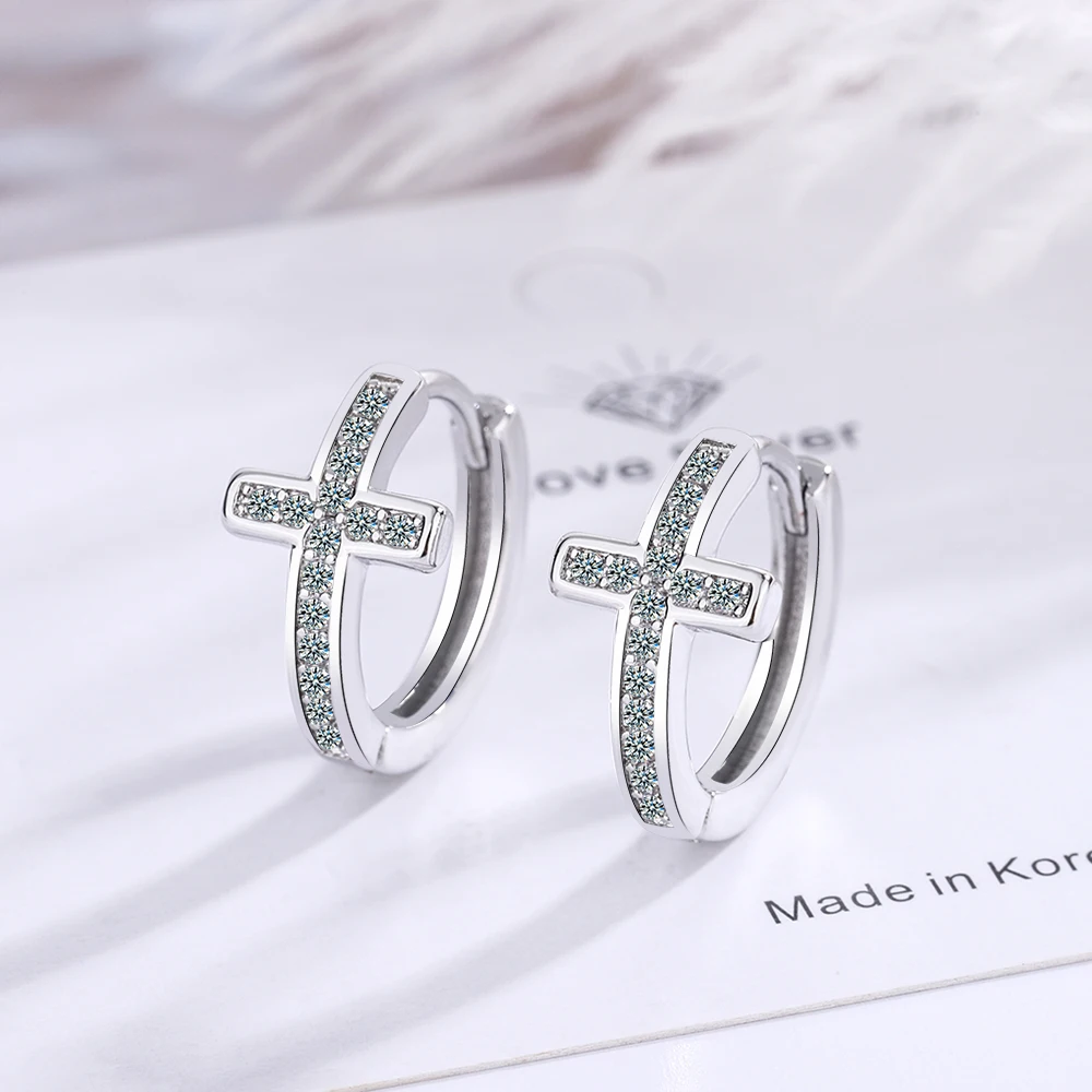 Real 925 Sterling Silver Zircon Cross Hoop Earrings for Women Party Classic Fine Jewelry Geometric 2024 Accessories
Real 925 Sterling Silver Zircon Cross Hoop Earrings for Women Party Classic Fine Jewelry Geometric 2024 Accessories