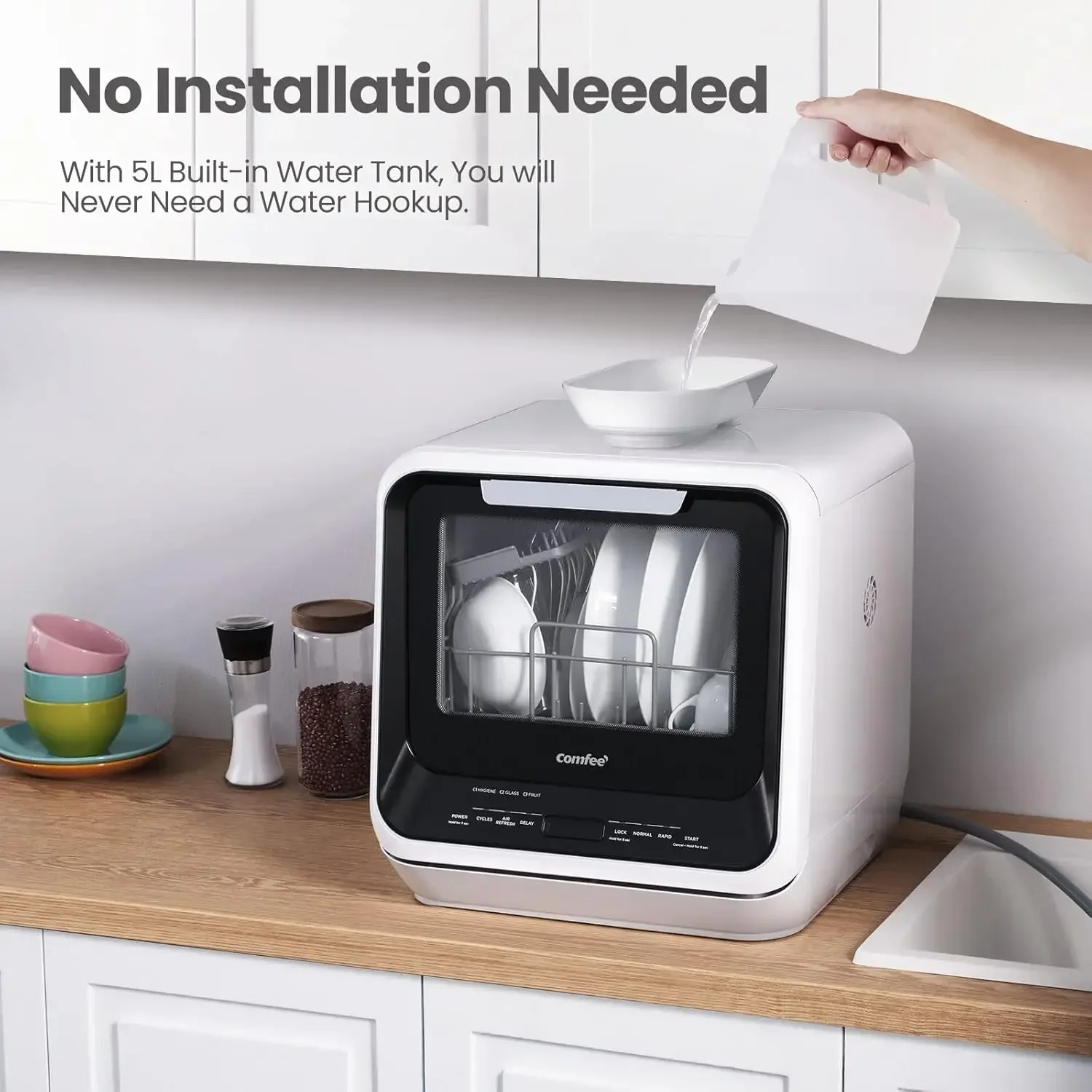 COMFEE' Portable Mini Dishwasher Countertop with 5L Built-in Water Tank for Apartments& RVs, No Hookup Needed
COMFEE' Portable Mini Dishwasher Countertop with 5L Built-in Water Tank for Apartments& RVs, No Hookup Needed