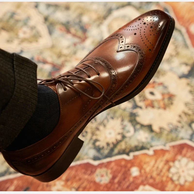 Italian Style Mens Brogues Dress Shoes Genuine Leather 2026 Autumn Handmade Quality Comfortable Wedding Party Shoes Male Size 46
Italian Style Mens Brogues Dress Shoes Genuine Leather 2026 Autumn Handmade Quality Comfortable Wedding Party Shoes Male Size 46
