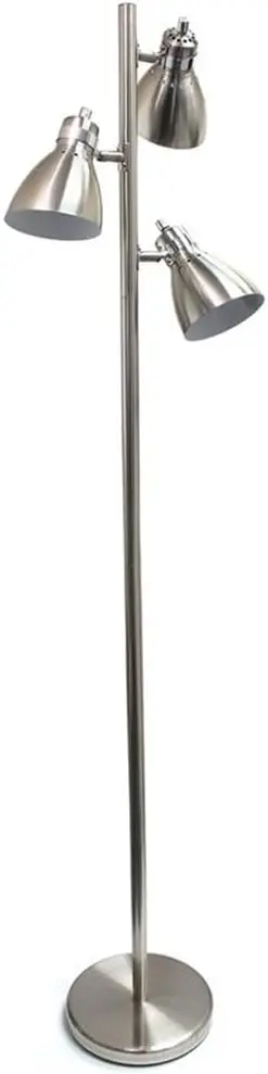 Modern 3-Light Tree Floor Lamp in Brushed Nickel Finish, Adjustable Height for Living Room Decor
Modern 3-Light Tree Floor Lamp in Brushed Nickel Finish, Adjustable Height for Living Room Decor