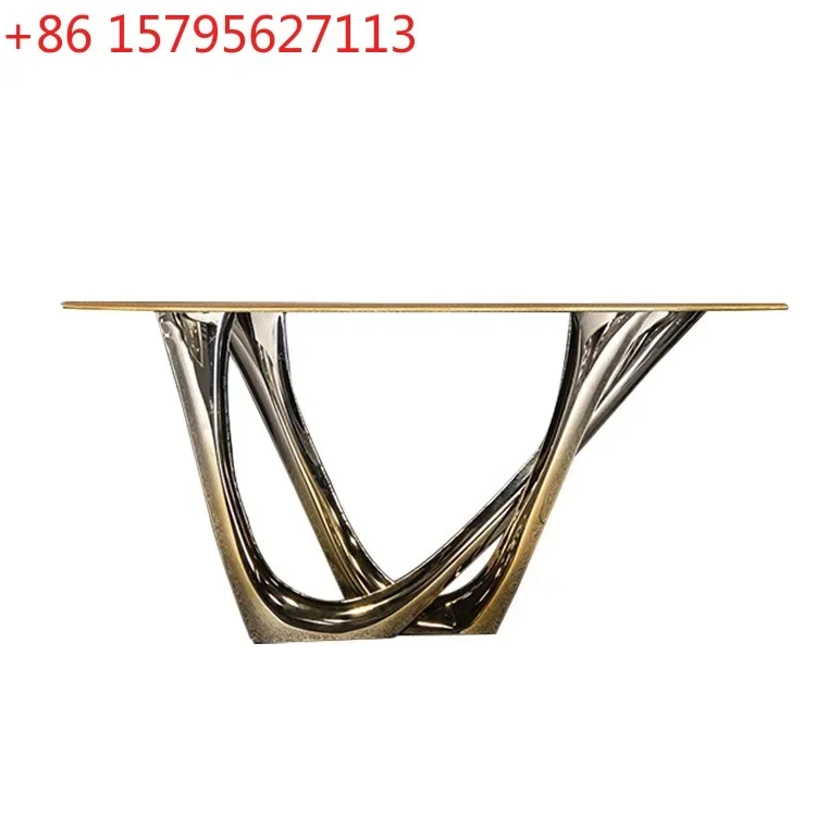 Stainless steel entrance table Italian light luxury designer entrance table living room
Stainless steel entrance table Italian light luxury designer entrance table living room