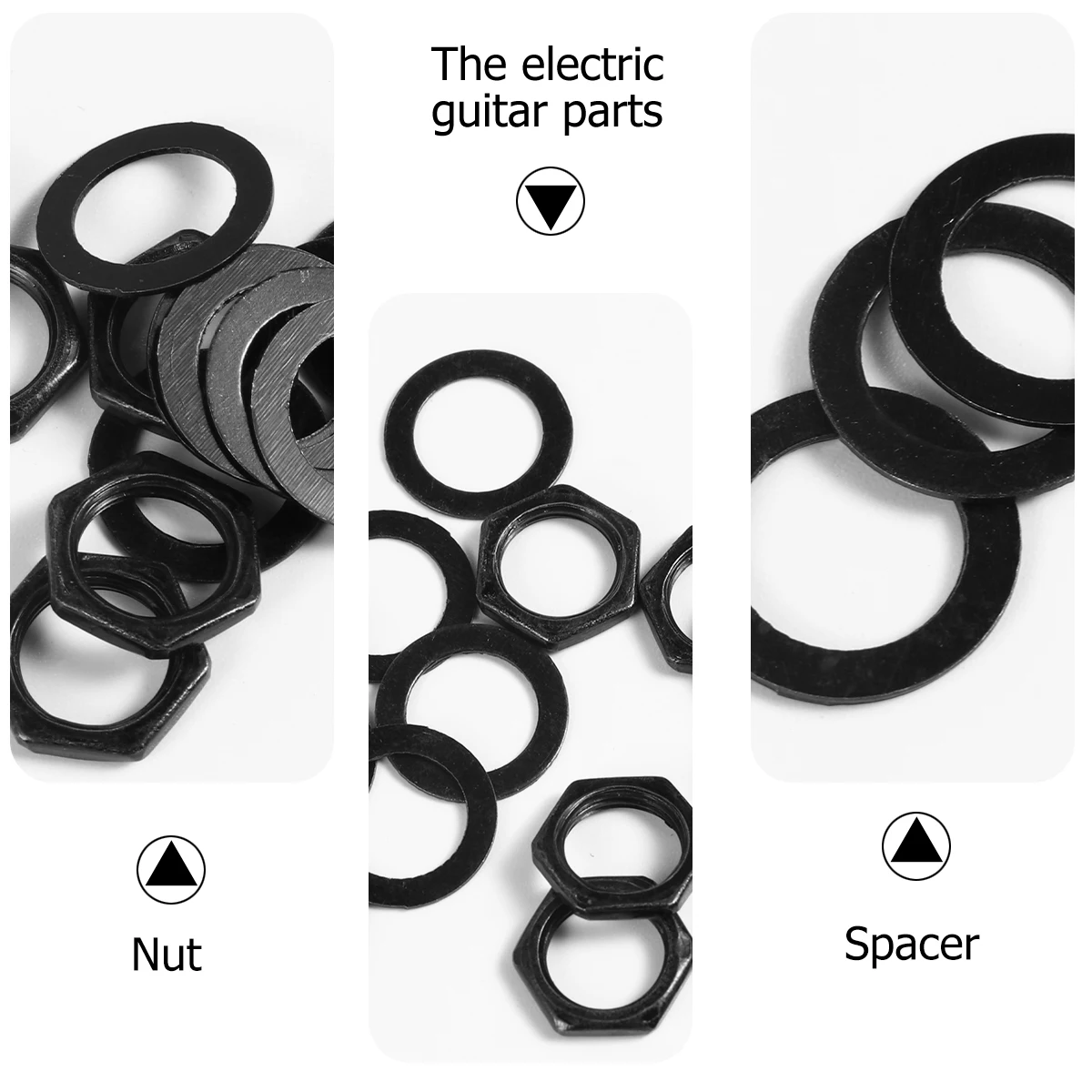 20 pcs Nut Gasket Set Black Metal Washers Electric Guitar Parts Durable Corrosion-Resistant Guitar Accessories For Home Store
20 pcs Nut Gasket Set Black Metal Washers Electric Guitar Parts Durable Corrosion-Resistant Guitar Accessories For Home Store